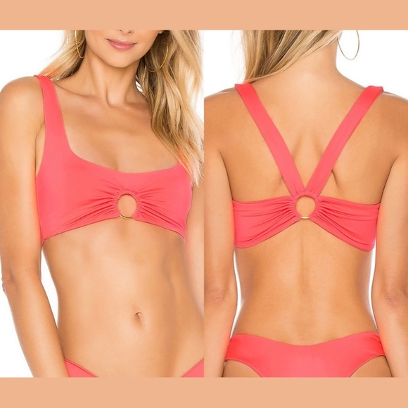 l*space Other - NEW $95 L Space Julia‎ Ring-Detail Bikini Top in Neon Pink {Sz Large ] #4044